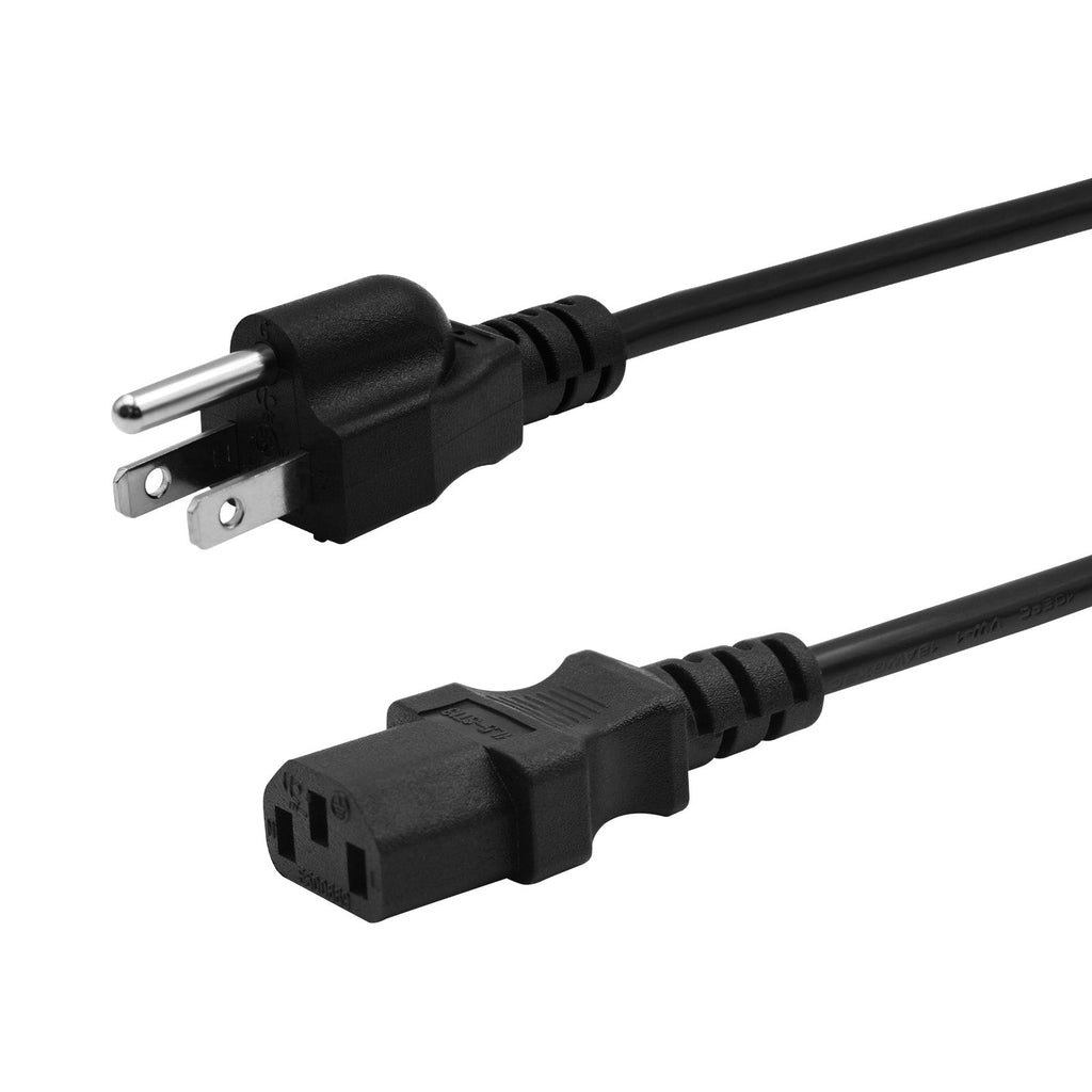 Custom 3 - Prong NEMA 5 - 15P to C13 Power Cord | UL Certified | Computer & Appliance Cable | Custom Length Available - Ohmly